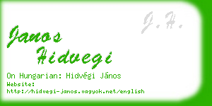 janos hidvegi business card